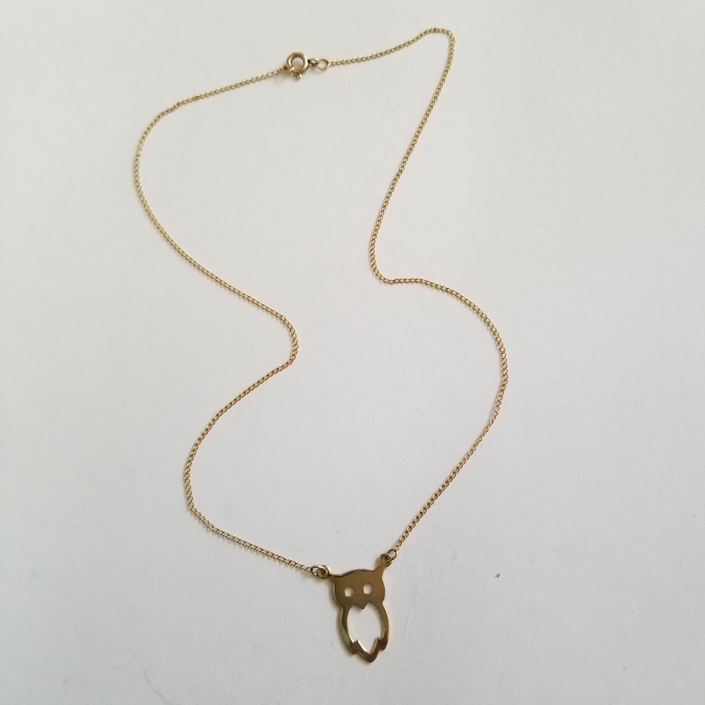 12kt Gold Filled Owl Necklace - Picture 3 of 7